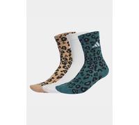 Adidas - Leopard Print Pack Of 3 Multco/Warsan/White/Multc - Socks - multicolored - L - 55% Cotton, 45% Polyester L