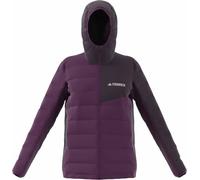 adidas Women's Terrex Multi Light Down CLIMAWARM Hooded Jacket, Aurora Plum/Aurora Black, M