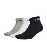 adidas Linear Ankle Cushioned Socks 3 Pairs Juniors 4.5 - 5.5 Black/Wht/Grey