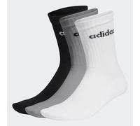 Adidas Cushioned Linear Crew Socks 3-Pack – 73% Cotton, Size L (43-45) – White/Grey