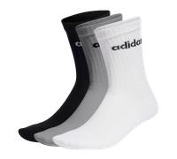 adidas Linear Crew Cushioned Socks 3 Pairs Unisex White Black Grey Brown New