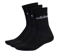 Adidas Linear Crew Socks 3 Pack Unisex Cushioned Sports Comfort UK Seller