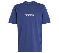 adidas Men's Essentials Linear Single Jersey TEE, Dark Blue/White, M