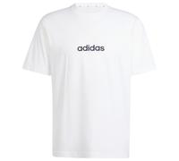 Adidas Men's Essentials Linear Single Jersey T-Shirt, Regular Fit, White/Black, S