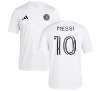 adidas Lionel Messi Inter Miami CF #10 Men's Player Name & Number Performance Shirt (White, Medium)