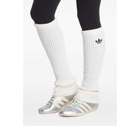 adidas logo-embroidered ribbed leg warmers - White OS