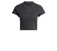 adidas Lounge Ribbed Crop T-Shirt Black
