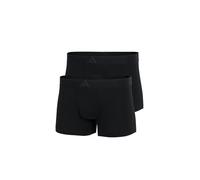 adidas Low Rise Trunk (2PK) - Active Flex Cotton 3 Stripes - Comfortable Underwear, 000 Black, M
