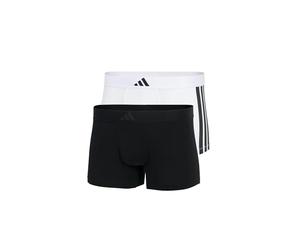 adidas Low Rise Trunk (2PK) - Active Flex Cotton 3 Stripes - Comfortable Underwear, 011 Black/White, XL