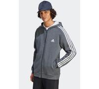 Adidas - M 3S Fl Fz Hd Dgreyh - Zipper - grey - S - 80% Cotton, 20% Polyester S