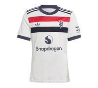 Adidas Manchester United 3 Stripes 24/25 Junior Short Sleeve T-shirt White 13-14 Years