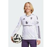 adidas Manchester United 25/26 Long Sleeve Away Jersey Kids, White, Size 9-10 Years White
