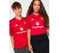 adidas Manchester United Junior 25/26 Home Stadium Replica Shirt, Red, Size 13-14 Years Red