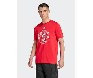 adidas Manchester United Mens Dna Badge Tee, Red, Size S, Men Red