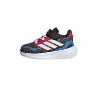 adidas Marvel Run Falcon Baby Boys' Trainers with Elastic Lace and Strap, Spider Man Black White Pure Ruby, 7 UK