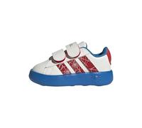 adidas Marvel Spider-Man Grand Court Tennis Shoes for Unisex Baby, Cloud White/Pure Ruby/Bright Blue, 4 Infant