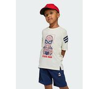 adidas Marvel Spiderman Sport T-Shirt & Shorts Set, White, Size 6-7 Years White