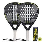 Adidas Match 3.3 Twin Padel Set & 3 Padel Balls Black/Lime