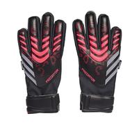 adidas Match Predator Fingersave Unisex Adult Goalkeeper Football Gloves, Black/Bright Red, Size 3.5