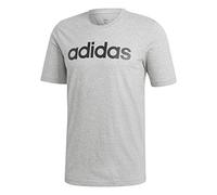 Adidas Men Essentials Linear Logo T-Shirt - Medium Grey Heather/Black, Small