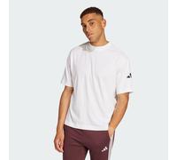 adidas Men Essentials Loose Fit 3 Bar Logo Tee White