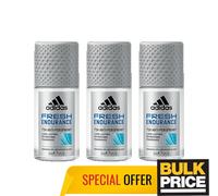 Adidas Men Fresh Endurance Roll-on Deodorant 72H Odor Sweat Protection 3-Pack