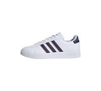 adidas Men Grand Court 2.0 Shoes, Cloud White Dark Blue Preloved Scarlet, 9 UK