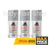 Adidas Men Power Booster Roll-on Deodorant 72H Sweat & Odor Protection 3-Pack