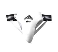 adidas Men’s WT Groin Guard - Martial Arts Groin Protectors, Elasticated Material with Reinforced Cup, Suitable for Taekwondo, MMA and Other Contact Sports - White, Small