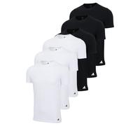 adidas Men T-Shirt 6-Pack Crew Neck Active Core Cotton Black/White