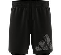 adidas Men Workout Logo Knitted Short Shorts, L 7" Black/White