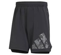 adidas Men Workout Logo Knitted Short Shorts, S 5" Black/White