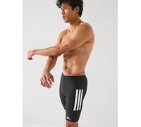 adidas Men's 3 Stripes Swim Jammers 8 INCH, Black/White, S