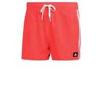 adidas Men's 3-Stripes CLX Very-Short-Length Swim Shorts, App Solar Red, L