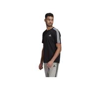 adidas Mens 3 Stripes Core Sport Inspired Jersey Tee - Black/White - Size Medium