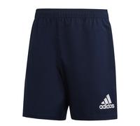 adidas Mens 3-Stripes Rugby Shorts in Navy-White - Size Medium