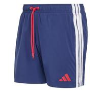adidas Mens Swim 3 Stripe 5 Inch Swim Short, Dkblue/Purrub, Size M, Men Dkblue/Purrub