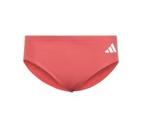 adidas Men's 3 Stripes Swim Trunks, semi Lucid red/White, 34