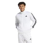 adidas Men's 3-Stripes Tricot Track Top Sweatshirt, White/Opulent Garden, M