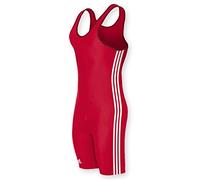 adidas Men's 3 Stripes Wrestling Singlet, Red/White, XXL