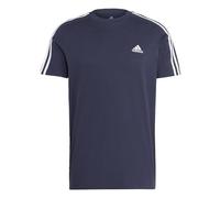 adidas Men's Essentials Single Jersey 3-Stripes T-Shirt, Ink/White, Medium