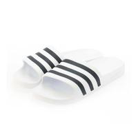 adidas Mens Adilette Aqua Slide Sandals in White Black - Black & Silver - Size UK 10