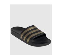 adidas Mens Adilette Aqua Sliders, Core Black/Gold Met/Core Black, Size 5, Men Core Black/Gold Met/Core Black