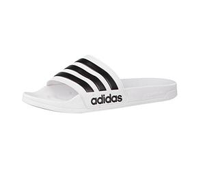 adidas Men's Adilette Cloudfoam Beach & Pool Slides, White (Ftwr White/Core Black), 13 UK (48.5 EU)