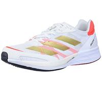 adidas Men's Adizero Adios 6 W Running Shoe, White/Gold Metallic/Solar red, Numeric_9_Point_5