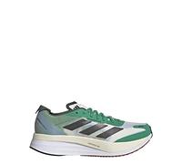 adidas Men's Adizero Boston 11 Sneaker, White Tint/Core Black/Court Green, 11.5