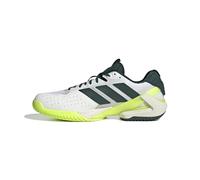 adidas Men's Adizero Ubersonic 5 Tennis Sneaker, White/Aurora Ivy/Lucid Lemon, 14 UK
