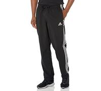 adidas Men's Standard AEROREADY Essentials Tapered Cuff Woven 3-Stripes Pants, Black, Small
