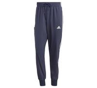 adidas Men's AEROREADY Essentials Tapered Cuff Woven 3-Stripes Pants, Legend Ink/White, S
