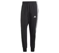 adidas Men's Aeroready Essentials Woven 3-Stripes Cuffed Pants, Black/White, Large